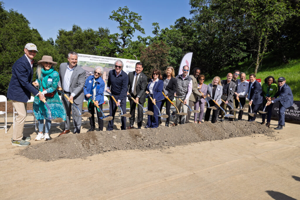 CSC leadership, elected officials, and supporters break ground at the new site.